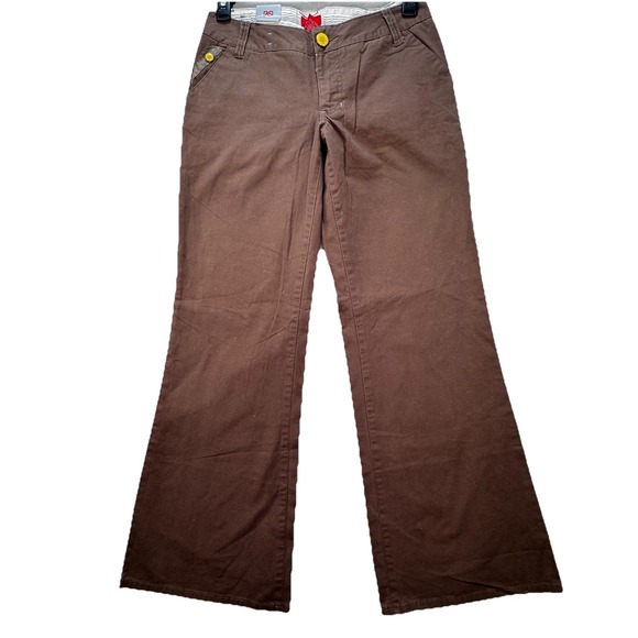 NEW Vintage Y2K Low Rise Wide Bootcut Pants Size 9‎ Brown Grunge Mossimo 2004 - Picture 1 of 12